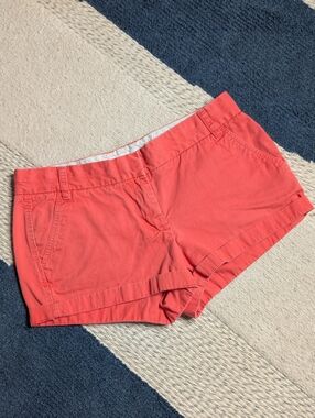 J Crew Broken In Chino Shorts Coral Orange 10